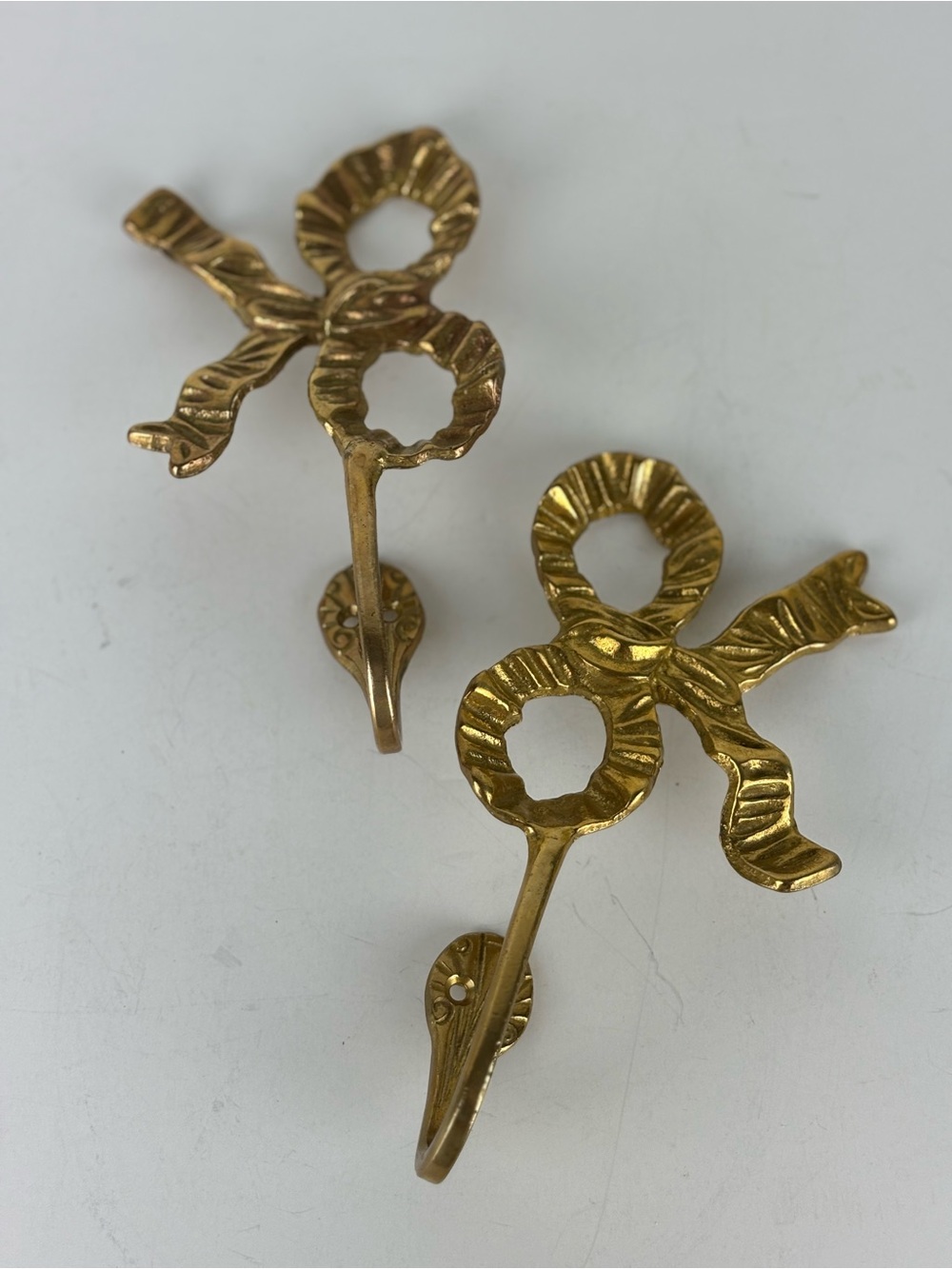 Vintage Gold Brass Bow Curtain Tie Backs-Pair(2)